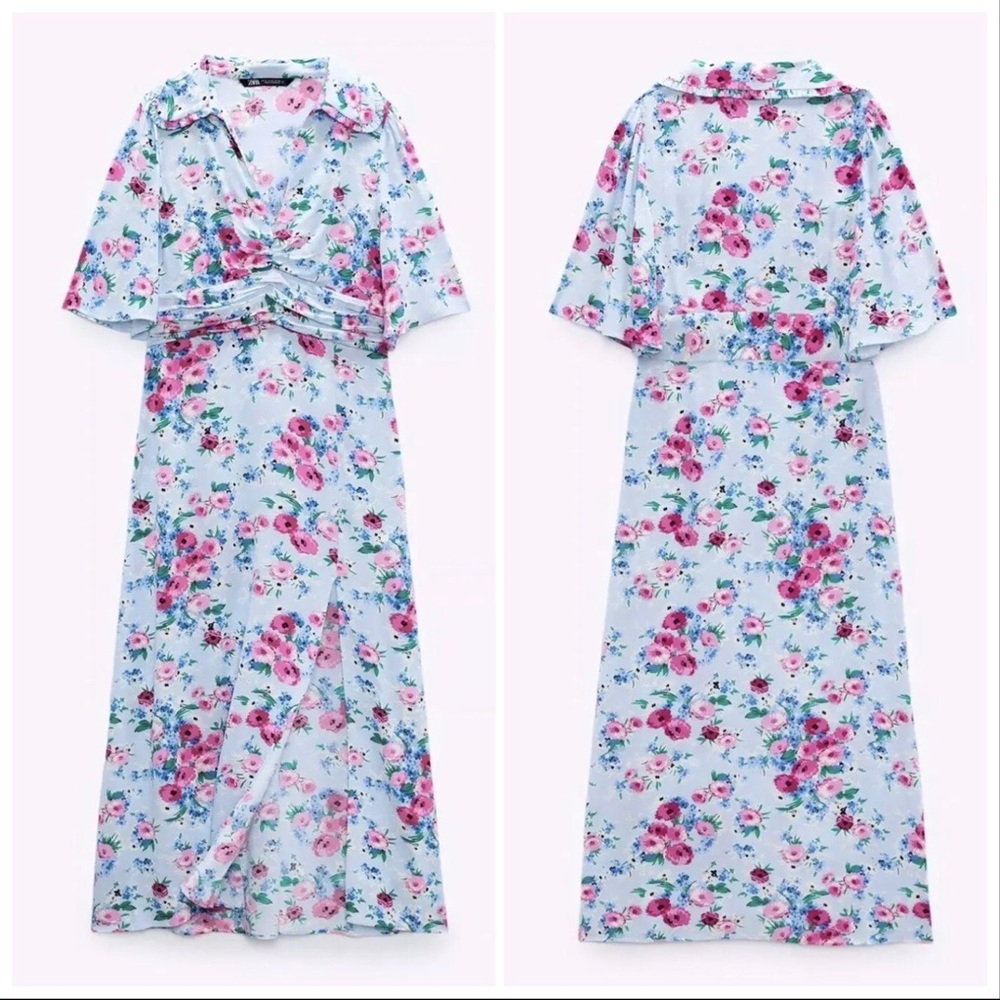 NWT ZARA FLORAL PRINT DRESS - Picture 8 of 8